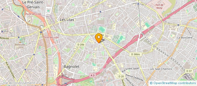 localisation de l'entreprise SCI SODAM  BAGNOLET