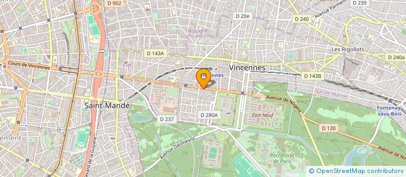 localisation de l'entreprise SCI SONOMAX à VINCENNES