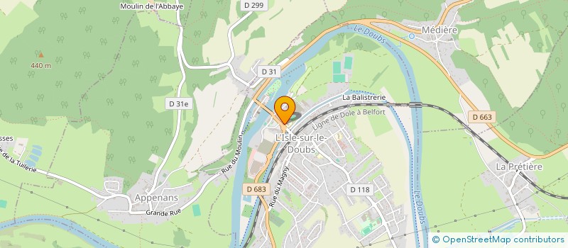 localisation de l'entreprise SCI SOPH-STEPH  L'ISLE-SUR-LE-DOUBS