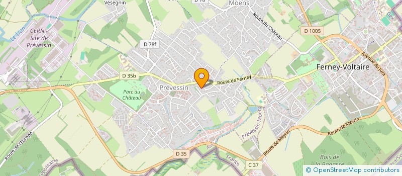 localisation de l'entreprise SCI SOURCE BOUVIER  PREVESSIN-MOENS