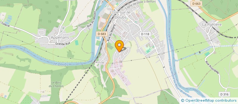 localisation de l'entreprise SCI SPCP  L'ISLE-SUR-LE-DOUBS