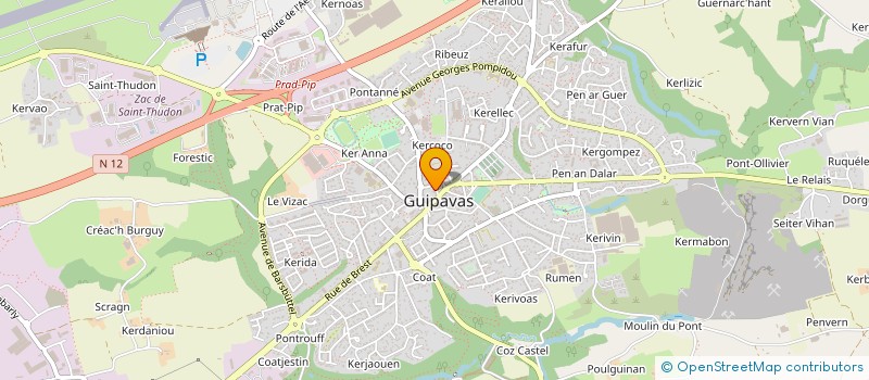 localisation de l'entreprise SCI ST HERBOT  GUIPAVAS