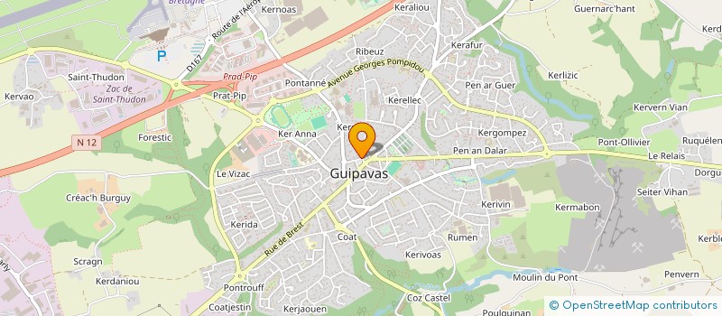 localisation de l'entreprise SCI ST HERBOT  GUIPAVAS