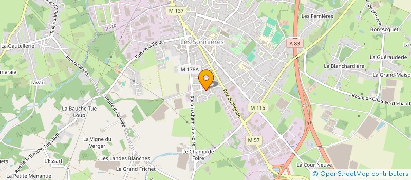 localisation de l'entreprise SCI STEPIVAL  LES SORINIERES