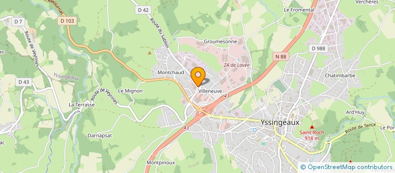 localisation de l'entreprise SCI SUCS ET LOIRE  YSSINGEAUX