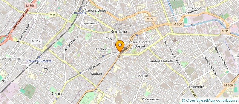 localisation de l'entreprise SCI SYNERGIE  ROUBAIX