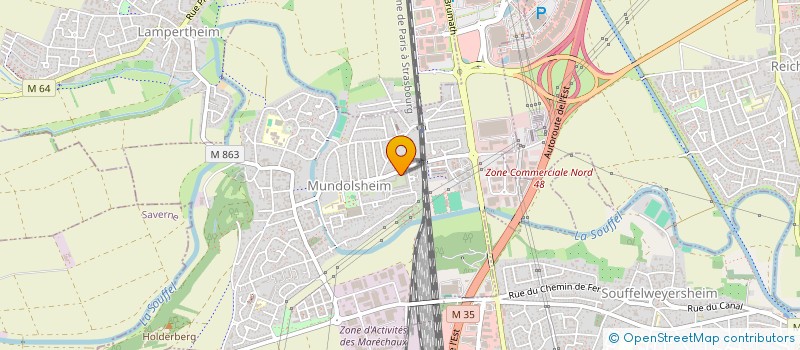 localisation de l'entreprise SCI T.N.B  MUNDOLSHEIM