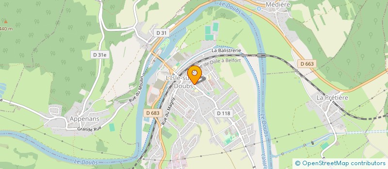 localisation de l'entreprise SCI T2JM  L'ISLE-SUR-LE-DOUBS