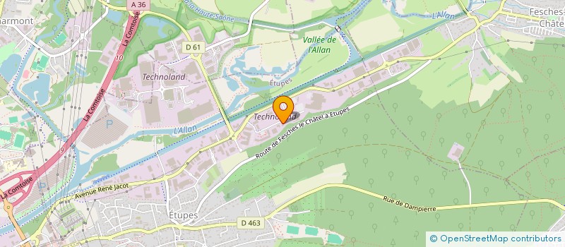 localisation de l'entreprise SCI TECHNO MAG  ETUPES