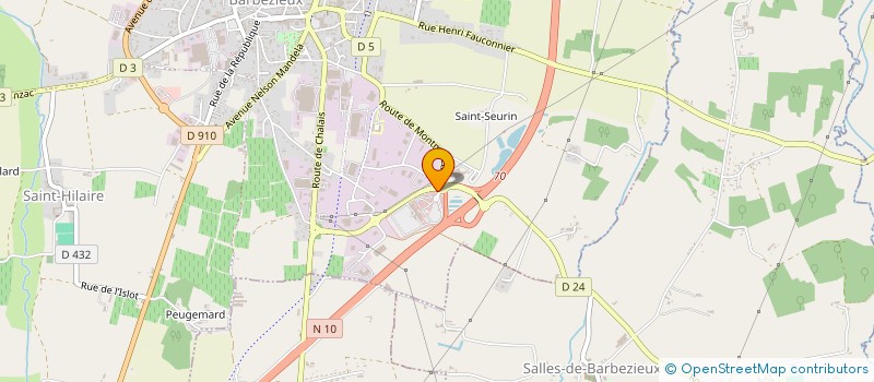 localisation de l'entreprise SCI TRANS EUROPE  BARBEZIEUX-SAINT-HILAIRE