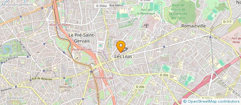 localisation de l'entreprise SCI TRNOVAK à LES LILAS