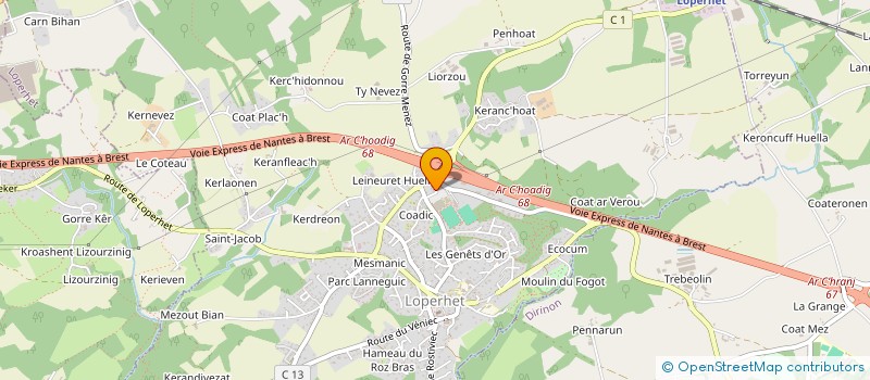 localisation de l'entreprise SCI TY COADIC  LOPERHET