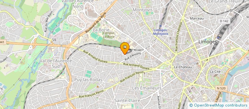 localisation de l'entreprise SCI UNIVERSITY MEISSONNIER à LIMOGES