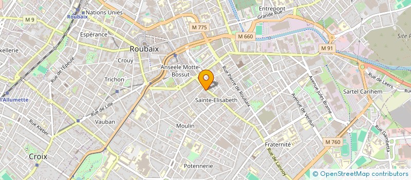 localisation de l'entreprise SCI V & B  ROUBAIX