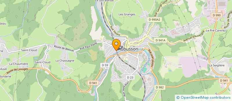 localisation de l'entreprise SCI VADECOUR'PRIM à AUBUSSON