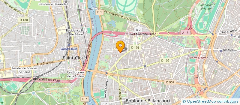 localisation de l'entreprise SCI VALINVEST à BOULOGNE-BILLANCOURT