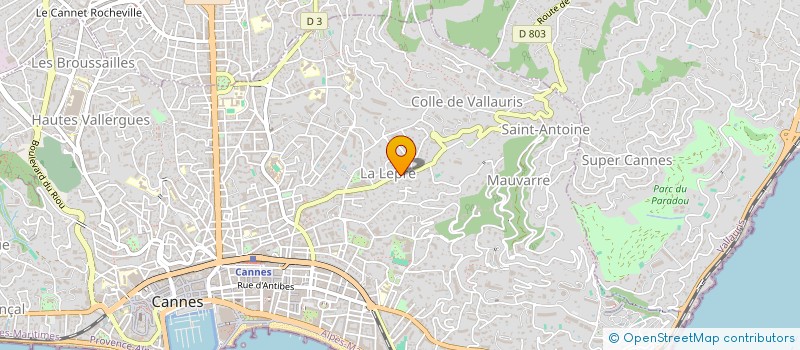 localisation de l'entreprise SCI VALMAR à CANNES