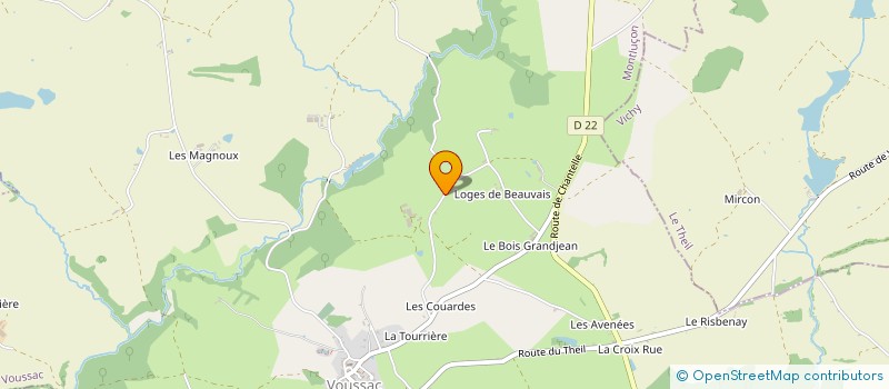 localisation de l'entreprise SCI VERT BOCAGE  VOUSSAC