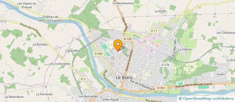 localisation de l'entreprise SCI VET à LE BLANC