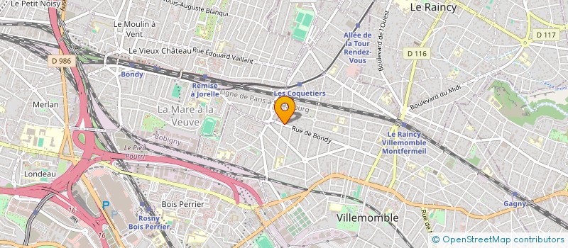 localisation de l'entreprise SCI VINCIANE à VILLEMOMBLE