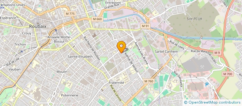 localisation de l'entreprise SCI WMB & WOSI  ROUBAIX