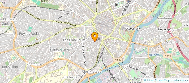 localisation de l'entreprise SCI YOLAINE à LIMOGES