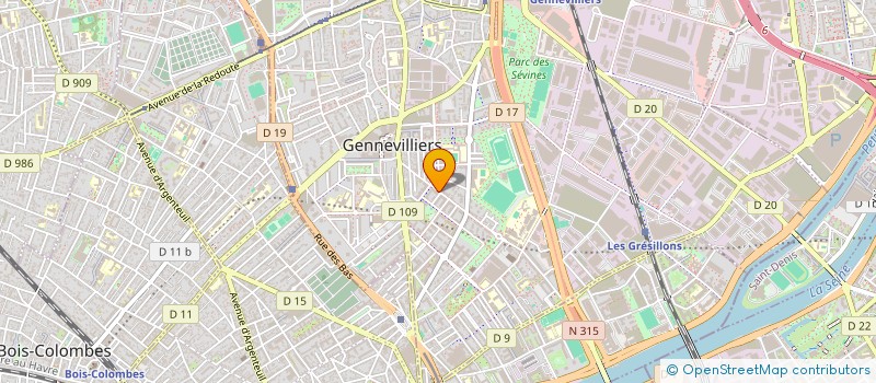 localisation de l'entreprise SCI YOUSRA à GENNEVILLIERS
