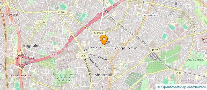 localisation de l'entreprise SCI YSS  MONTREUIL