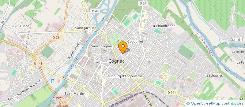 localisation de l'entreprise SCM BERTRAND-VIDAL, VIDAL, CHANGEY, OUALI DADA, ATESCI OPHTALMOLOGISTES & THOMAS, ORTHOPTISTE à COGNAC