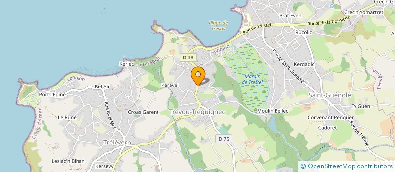 localisation de l'entreprise SCM CABINET MEDICAL DU TREVOU  TREVOU-TREGUIGNEC