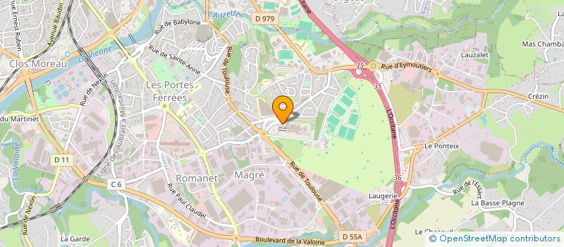 localisation de l'entreprise SCM D'ALGOLOGIE DE LA POLYCLINIQUE à LIMOGES