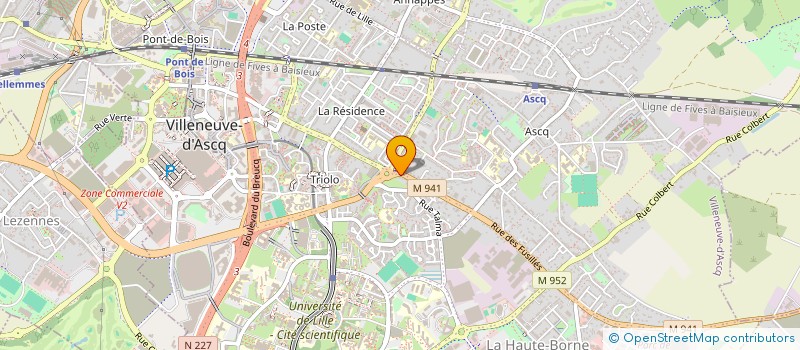 localisation de l'entreprise SCM DEGAND LEFEBVRE à VILLENEUVE-D'ASCQ