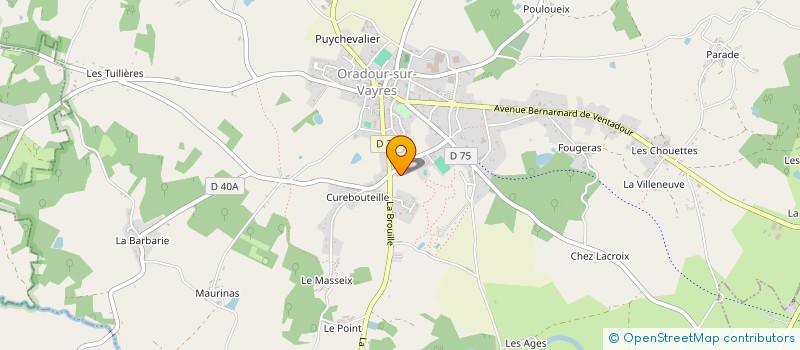 localisation de l'entreprise SCM DES DOCTEURS CHASSAC-GEROUARD, DESSOUDEIX ET BACLET  ORADOUR-SUR-VAYRES