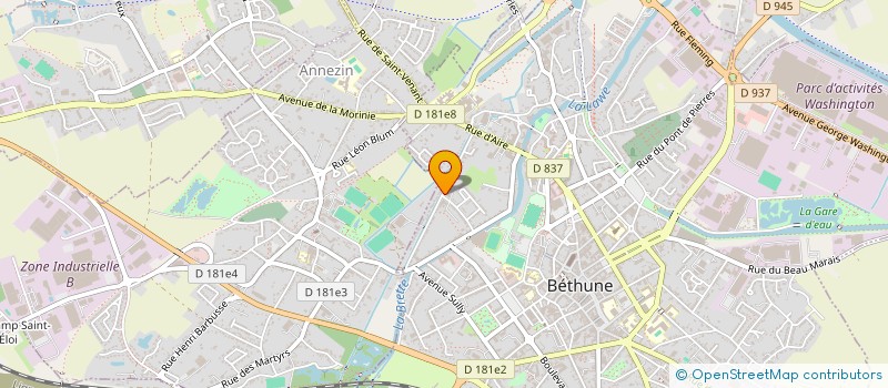 localisation de l'entreprise SCM DES KINESITHERAPEUTES PASTEUR à BETHUNE