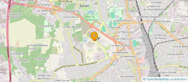 localisation de l'entreprise SCM DU CENTRE DE CHIRURGIE GYNECOLOGIQUE ET OBSTETRIQUE D'ORLEANS à SARAN