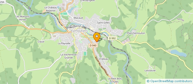 localisation de l'entreprise SCM GPE MEDICAL LAJOUX LEVENTOUX PIRY à EYMOUTIERS