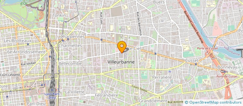 localisation de l'entreprise SCM HENRI BARBUSSE  VILLEURBANNE