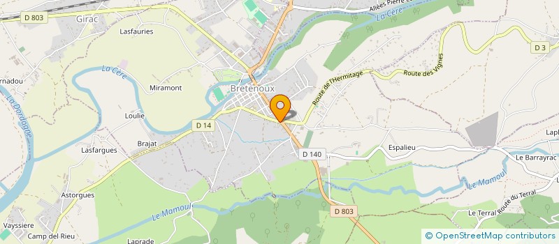 localisation de l'entreprise SCM JEROME GIOLAT-YVON HAFFREINGUE  BRETENOUX