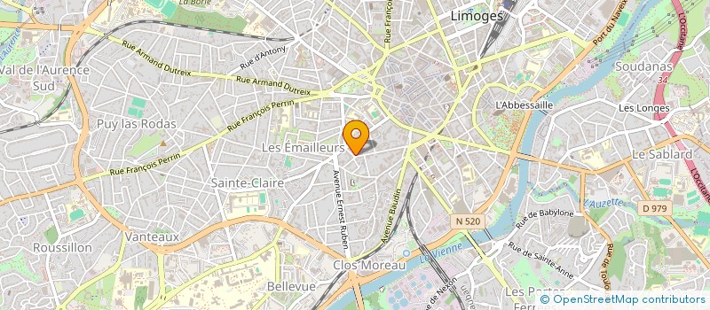 localisation de l'entreprise SCM MIDI SAINT MAURICE à LIMOGES
