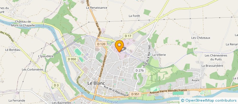 localisation de l'entreprise SCM ODILE à LE BLANC