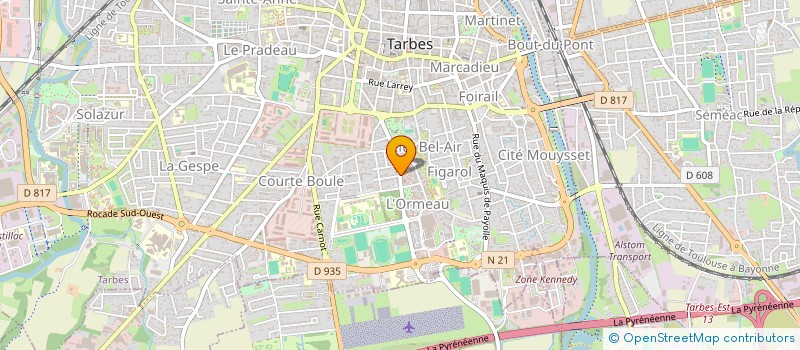 localisation de l'entreprise SCM ORTHO ORMEAU à TARBES