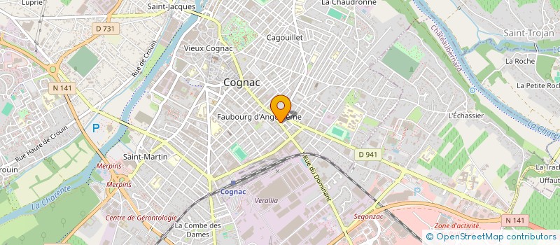 localisation de l'entreprise SCM THOMAS & GUYON OSTEOPATHES à COGNAC