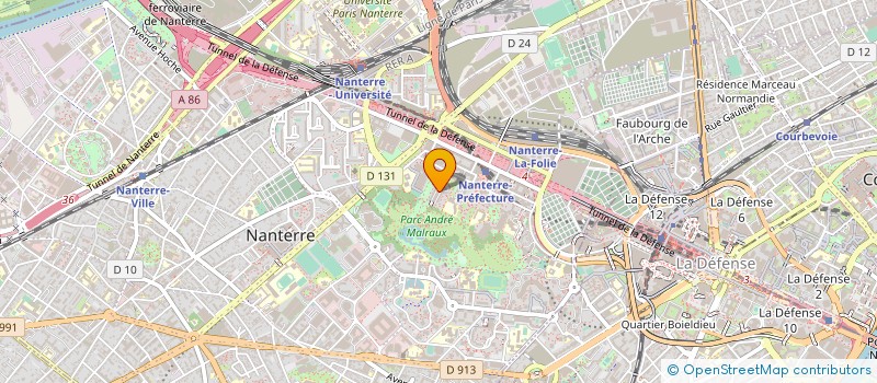 localisation de l'entreprise SCP ALAIN BENZAKEN - ARNAUD FOURREAU - MAURICE-ALEXANDRE SEBBAN - MARIE-LINE LACAS à NANTERRE