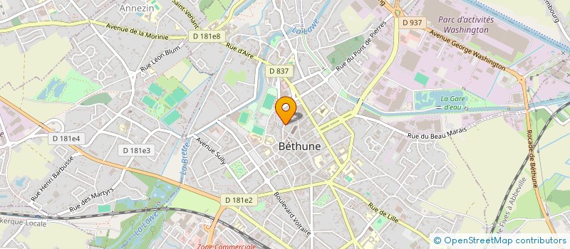 localisation de l'entreprise SCP CAPELLE- HABOURDIN- LACHERIE à BETHUNE