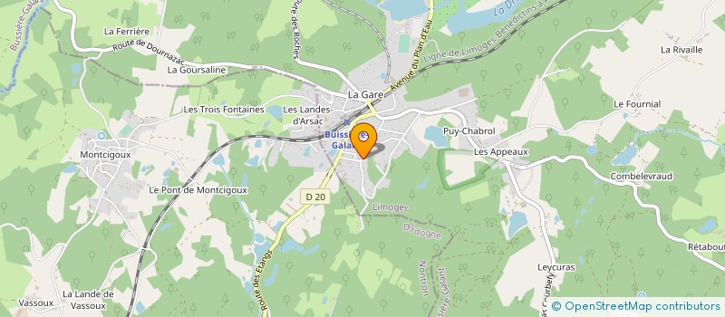 localisation de l'entreprise SCP D'INFIRMIERS EMMANUELLE BEAUBATIE - AURELIE FALLON - MARC CHAZEAUD - MARIA GONCALVES à BUSSIERE-GALANT