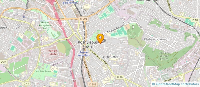 localisation de l'entreprise SCP DE MASSEURS KINESITHERAPEUTES LACHGAR-LE SAUX-MARQUIER-MOULIN-KHADIR  ROSNY SOUS BOIS