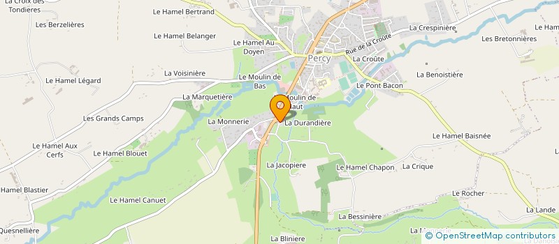 localisation de l'entreprise SCP DES DOCTEURS VETERINAIRES FORT C., VERMEULEN B., STEINER R. ET SOURDIN S. à PERCY-EN-NORMANDIE