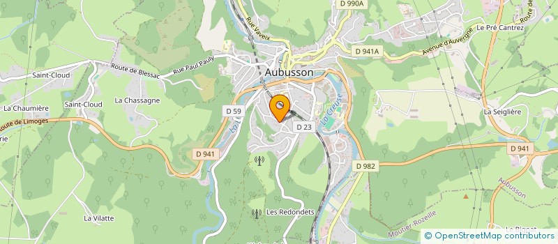 localisation de l'entreprise SCP DROJAT-GAUDON-CAQUINEAU à AUBUSSON