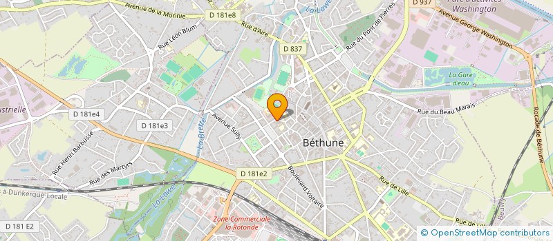 localisation de l'entreprise SCP DU DOCTEUR VETERINAIRE HILBERT à BETHUNE