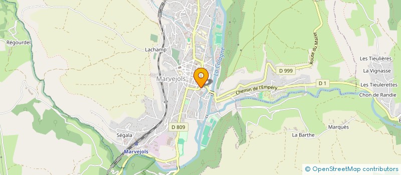 localisation de l'entreprise SCP DU GEVAUDAN - RABIER VERONIQUE - DOMINGUES DANIEL, MASSEURS KINESITHERAPEUTES  MARVEJOLS